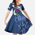 Custom Scotland Rugby Kid Short Sleeve Dress 2024 Go Champions Scottish Thistles