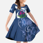 Custom Scotland Rugby Kid Short Sleeve Dress 2024 Go Champions Scottish Thistles