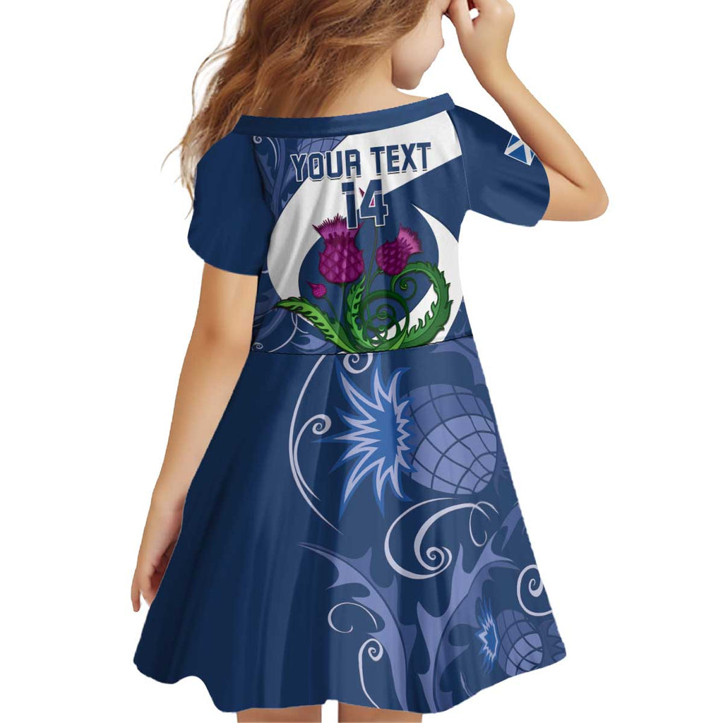 Custom Scotland Rugby Kid Short Sleeve Dress 2024 Go Champions Scottish Thistles