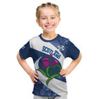 Custom Scotland Rugby Kid T Shirt 2024 Go Champions Scottish Thistles