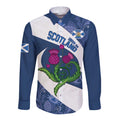 Custom Scotland Rugby Long Sleeve Button Shirt 2024 Go Champions Scottish Thistles