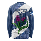 Custom Scotland Rugby Long Sleeve Shirt 2024 Go Champions Scottish Thistles