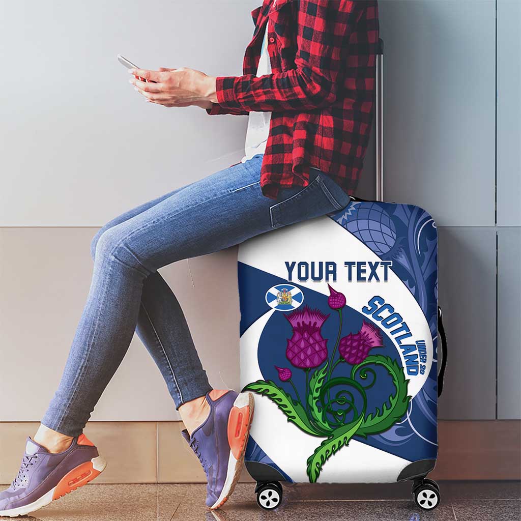 Custom Scotland Rugby Luggage Cover 2024 Go Champions Scottish Thistles