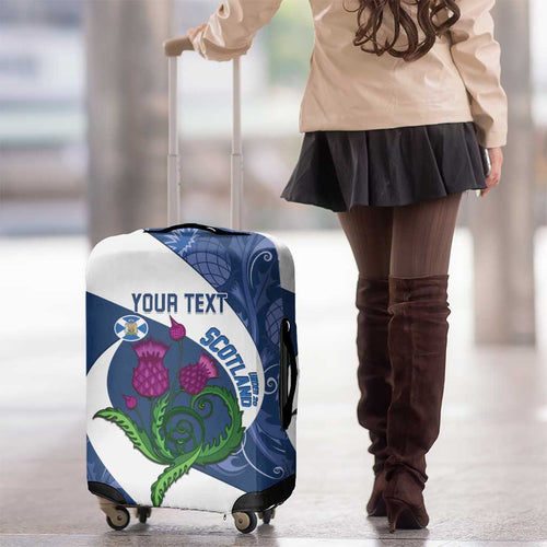 Custom Scotland Rugby Luggage Cover 2024 Go Champions Scottish Thistles