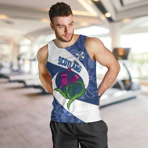Custom Scotland Rugby Men Tank Top 2024 Go Champions Scottish Thistles