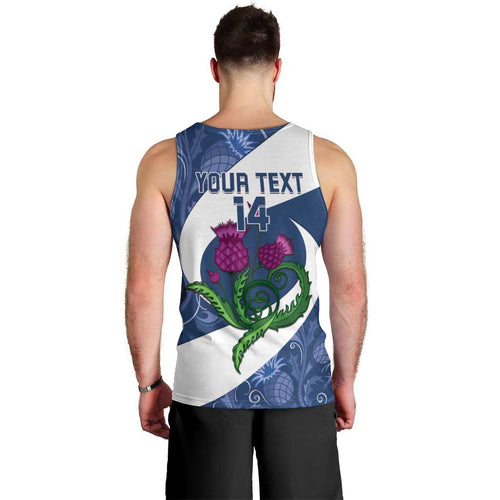 Custom Scotland Rugby Men Tank Top 2024 Go Champions Scottish Thistles