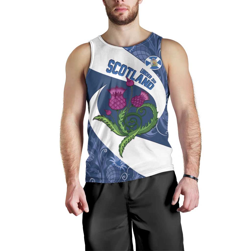 Custom Scotland Rugby Men Tank Top 2024 Go Champions Scottish Thistles