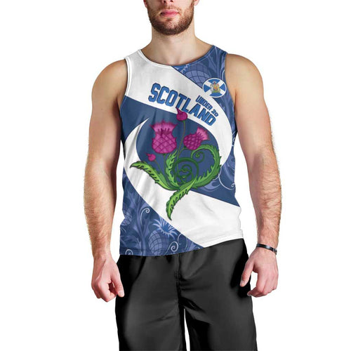 Custom Scotland Rugby Men Tank Top 2024 Go Champions Scottish Thistles