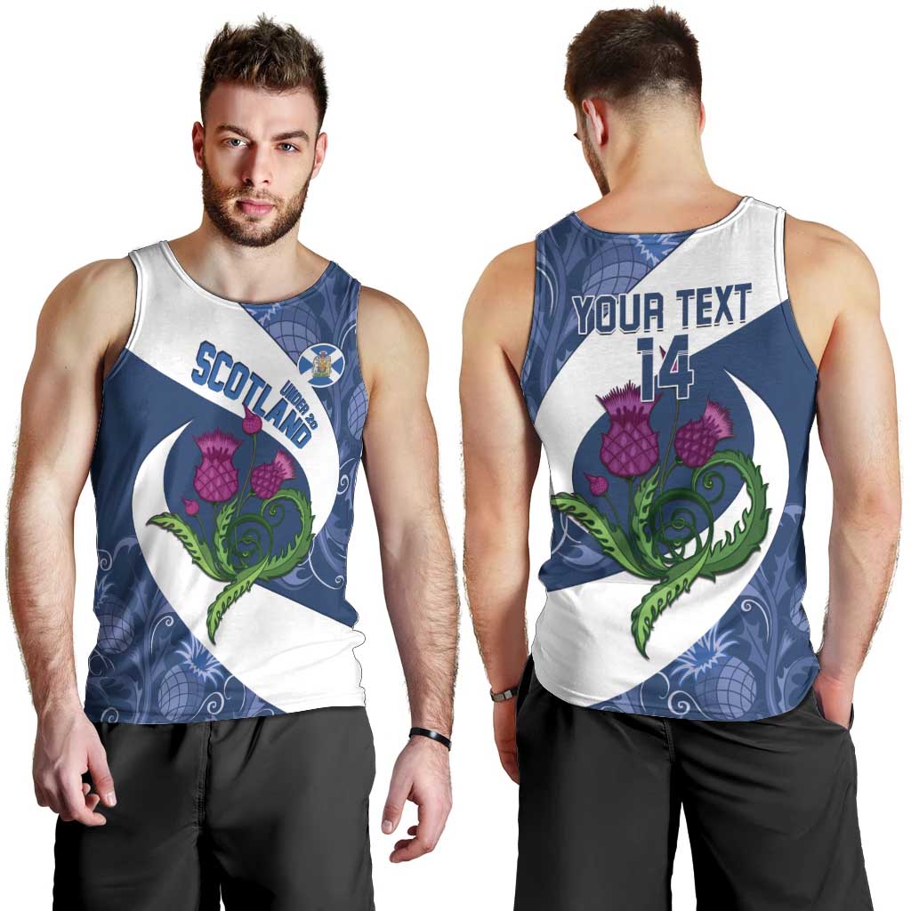Custom Scotland Rugby Men Tank Top 2024 Go Champions Scottish Thistles