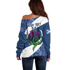 Custom Scotland Rugby Off Shoulder Sweater 2024 Go Champions Scottish Thistles