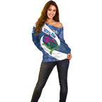Custom Scotland Rugby Off Shoulder Sweater 2024 Go Champions Scottish Thistles