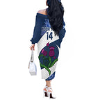 Custom Scotland Rugby Off The Shoulder Long Sleeve Dress 2024 Go Champions Scottish Thistles