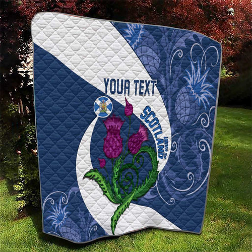 Custom Scotland Rugby Quilt 2024 Go Champions Scottish Thistles