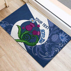 Custom Scotland Rugby Rubber Doormat 2024 Go Champions Scottish Thistles