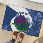 Custom Scotland Rugby Rubber Doormat 2024 Go Champions Scottish Thistles
