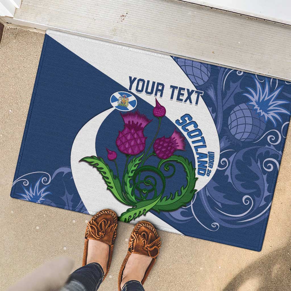Custom Scotland Rugby Rubber Doormat 2024 Go Champions Scottish Thistles