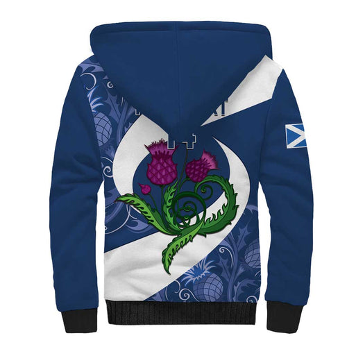 Custom Scotland Rugby Sherpa Hoodie 2024 Go Champions Scottish Thistles