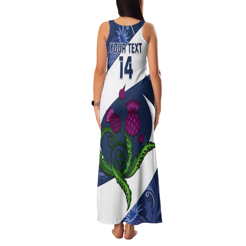 Custom Scotland Rugby Tank Maxi Dress 2024 Go Champions Scottish Thistles