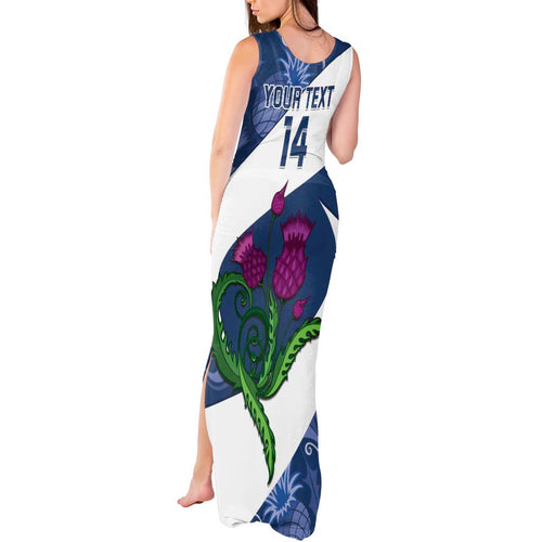 Custom Scotland Rugby Tank Maxi Dress 2024 Go Champions Scottish Thistles
