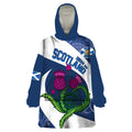 Custom Scotland Rugby Wearable Blanket Hoodie 2024 Go Champions Scottish Thistles