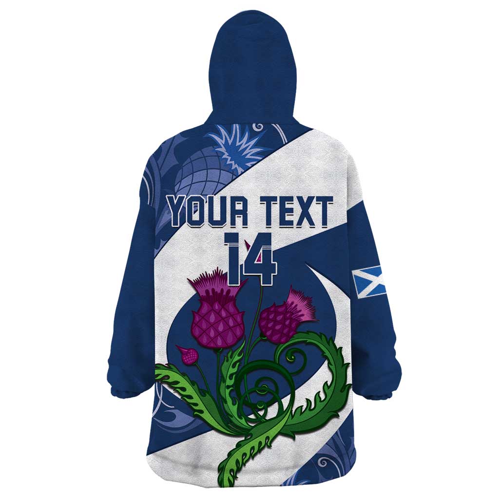 Custom Scotland Rugby Wearable Blanket Hoodie 2024 Go Champions Scottish Thistles