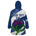 Custom Scotland Rugby Wearable Blanket Hoodie 2024 Go Champions Scottish Thistles