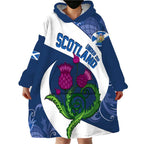 Custom Scotland Rugby Wearable Blanket Hoodie 2024 Go Champions Scottish Thistles