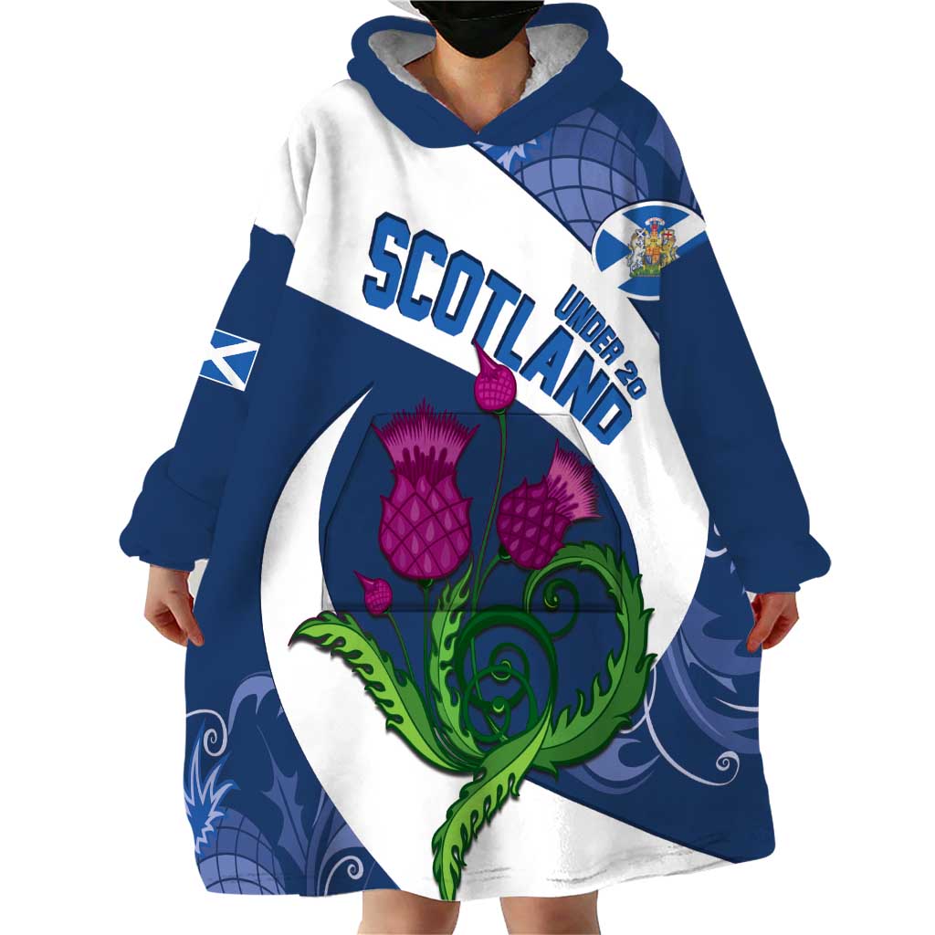 Custom Scotland Rugby Wearable Blanket Hoodie 2024 Go Champions Scottish Thistles