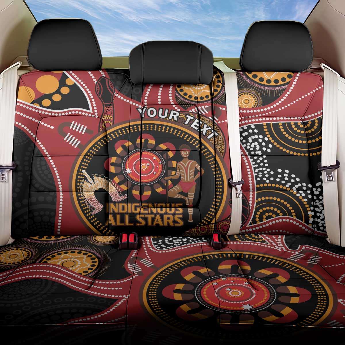 Custom Australia Indigenous Rugby Back Car Seat Cover 2024 Aboriginal All Stars