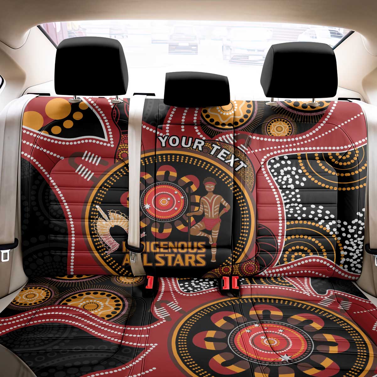 Custom Australia Indigenous Rugby Back Car Seat Cover 2024 Aboriginal All Stars