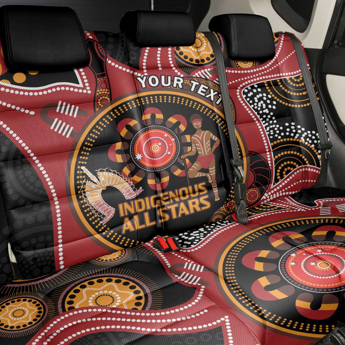 Custom Australia Indigenous Rugby Back Car Seat Cover 2024 Aboriginal All Stars