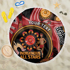 Custom Australia Indigenous Rugby Beach Blanket 2024 Aboriginal All Stars