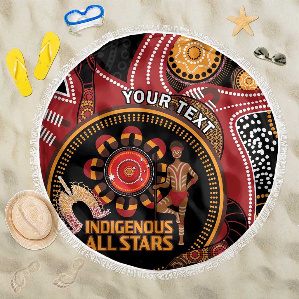 Custom Australia Indigenous Rugby Beach Blanket 2024 Aboriginal All Stars