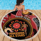 Custom Australia Indigenous Rugby Beach Blanket 2024 Aboriginal All Stars