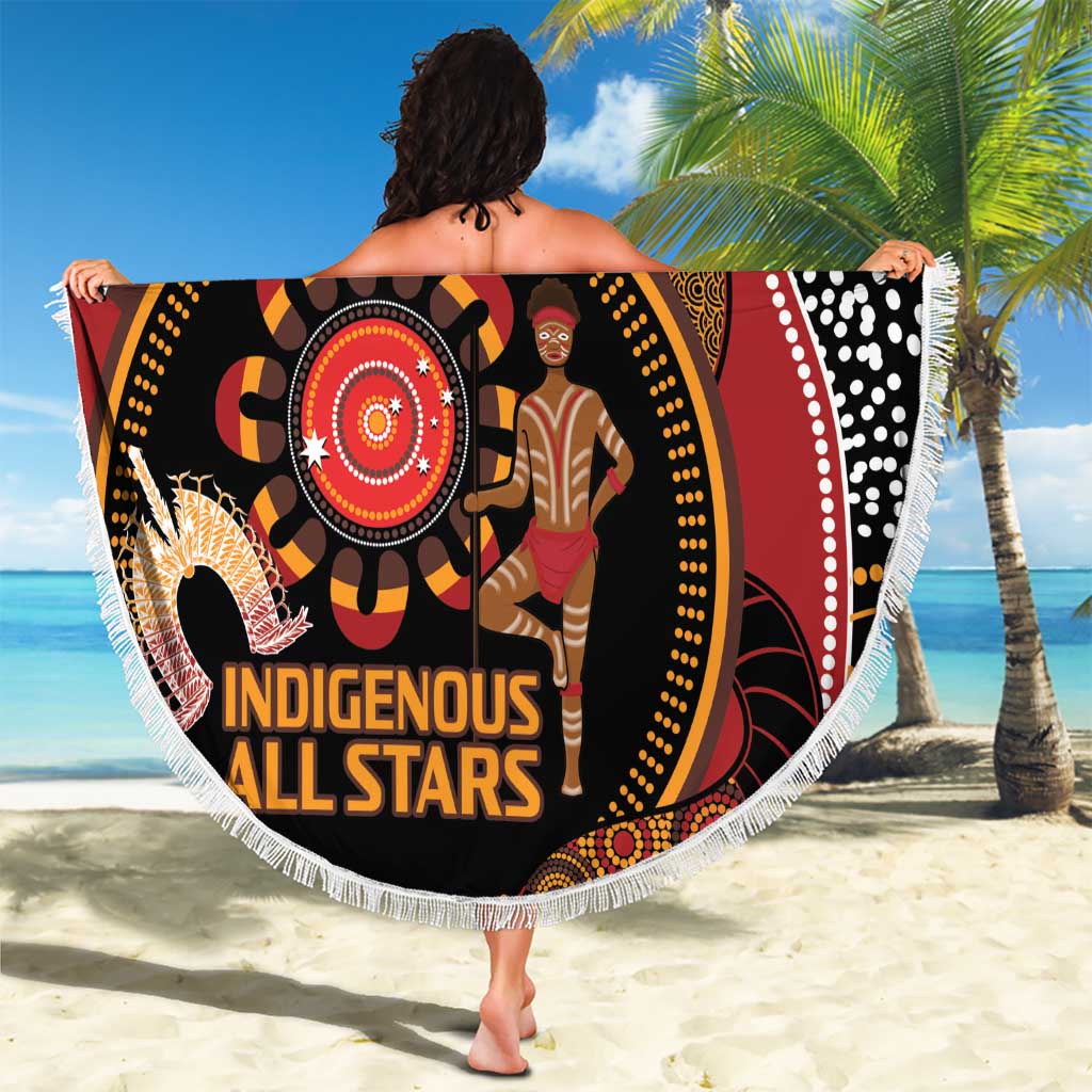 Custom Australia Indigenous Rugby Beach Blanket 2024 Aboriginal All Stars
