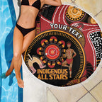 Custom Australia Indigenous Rugby Beach Blanket 2024 Aboriginal All Stars
