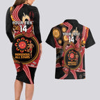 Custom Australia Indigenous Rugby Couples Matching Long Sleeve Bodycon Dress and Hawaiian Shirt 2024 Aboriginal All Stars