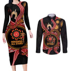 Custom Australia Indigenous Rugby Couples Matching Long Sleeve Bodycon Dress and Long Sleeve Button Shirt 2024 Aboriginal All Stars