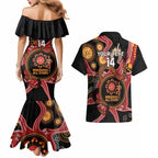Custom Australia Indigenous Rugby Couples Matching Mermaid Dress and Hawaiian Shirt 2024 Aboriginal All Stars