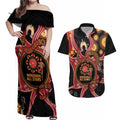 Custom Australia Indigenous Rugby Couples Matching Off Shoulder Maxi Dress and Hawaiian Shirt 2024 Aboriginal All Stars