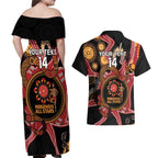 Custom Australia Indigenous Rugby Couples Matching Off Shoulder Maxi Dress and Hawaiian Shirt 2024 Aboriginal All Stars