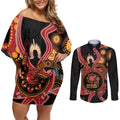 Custom Australia Indigenous Rugby Couples Matching Off Shoulder Short Dress and Long Sleeve Button Shirt 2024 Aboriginal All Stars