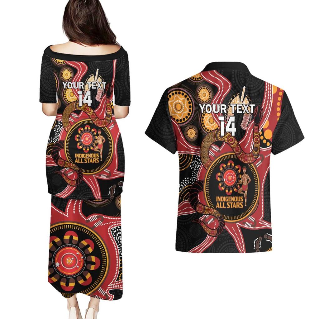 Custom Australia Indigenous Rugby Couples Matching Puletasi and Hawaiian Shirt 2024 Aboriginal All Stars