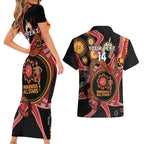 Custom Australia Indigenous Rugby Couples Matching Short Sleeve Bodycon Dress and Hawaiian Shirt 2024 Aboriginal All Stars