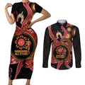 Custom Australia Indigenous Rugby Couples Matching Short Sleeve Bodycon Dress and Long Sleeve Button Shirt 2024 Aboriginal All Stars