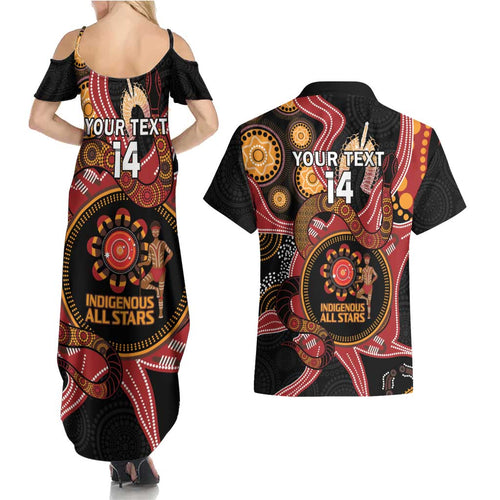 Custom Australia Indigenous Rugby Couples Matching Summer Maxi Dress and Hawaiian Shirt 2024 Aboriginal All Stars