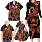 Custom Australia Indigenous Rugby Family Matching Long Sleeve Bodycon Dress and Hawaiian Shirt 2024 Aboriginal All Stars