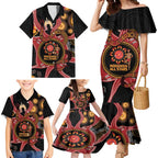 Custom Australia Indigenous Rugby Family Matching Mermaid Dress and Hawaiian Shirt 2024 Aboriginal All Stars