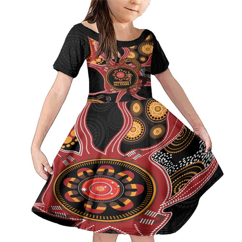 Custom Australia Indigenous Rugby Family Matching Mermaid Dress and Hawaiian Shirt 2024 Aboriginal All Stars