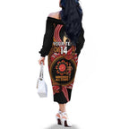 Custom Australia Indigenous Rugby Family Matching Off The Shoulder Long Sleeve Dress and Hawaiian Shirt 2024 Aboriginal All Stars